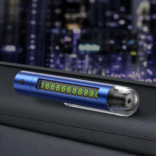 Multifunctional Car Safety Hammer and Parking Number Plate, Color: 4 in 1 Blue