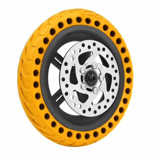 For Xiaomi M365 Pro External Honeycomb Solid Tire Drive Wheel Rear Hub With 120mm Brake Disc(Yellow)