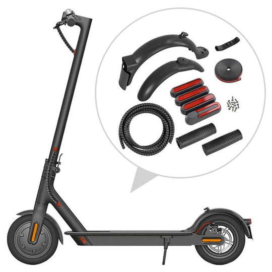 11-Piece Set For Xiaomi M365 Pro 2 Electric Scooter Rear Fender Kit(Black)