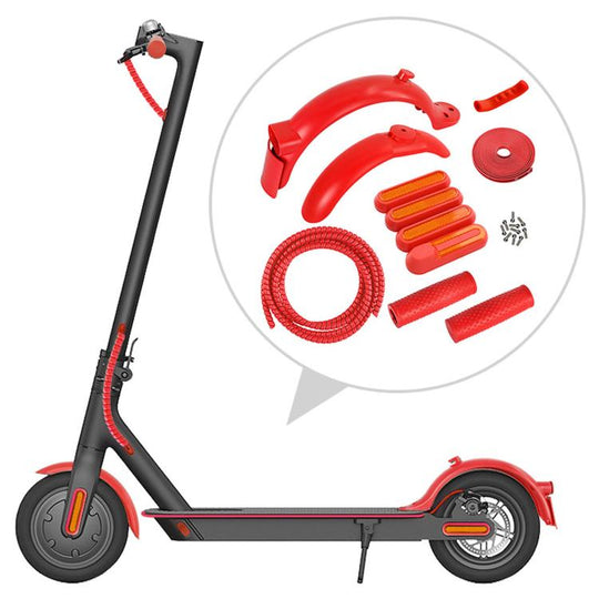 11-Piece Set For Xiaomi M365 Pro 2 Electric Scooter Rear Fender Kit(Red)