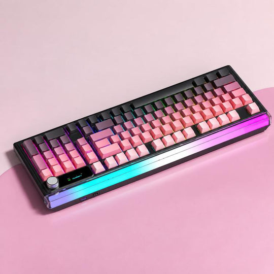 LANGTU L99 Gaming Keyboard 98 Keys Silent Membrane RGB Keyboard With Smart Display, Color: Tri-Mode 5000mAh BlackBerry