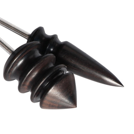 Leather Tool Edge Electric Polishing Slicker Flat Pointed Head Sandalwood Leathers Craft DIY Tools Tip Burnisher(Set（with S,L）)