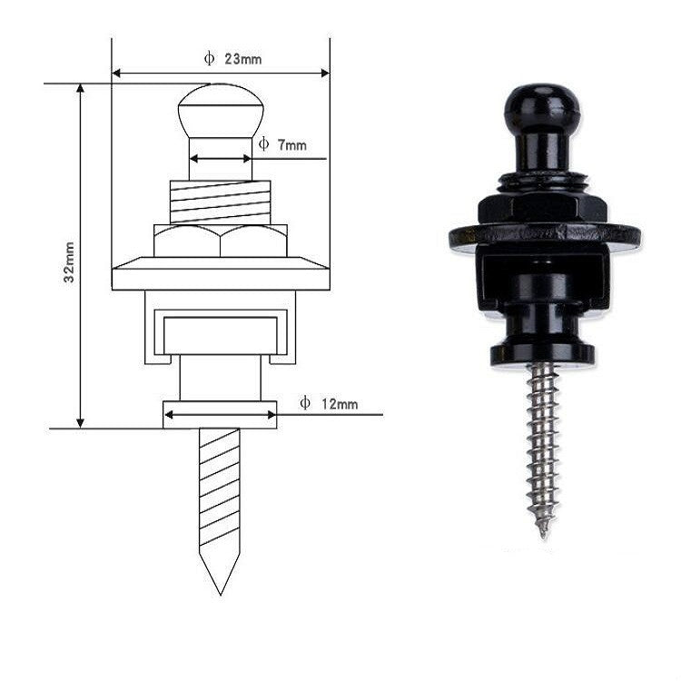 Metal Universal Guitar Strap Buckle Strap Nail Anti-off Guitar Tail Nail(Gold) - String Instrument Accessories by buy2fix | Online Shopping UK | buy2fix