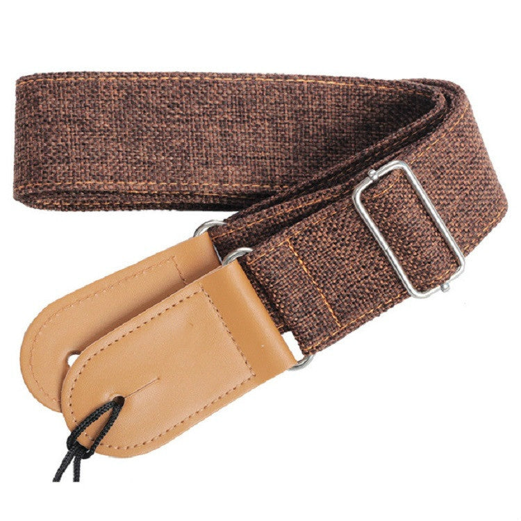 Cotton Linen Guitar Studs Strap Diagonal Shoulder Strap Musical Instrument Accessories(Beige) - String Instrument Accessories by buy2fix | Online Shopping UK | buy2fix