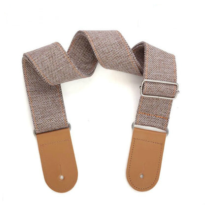 Cotton Linen Guitar Studs Strap Diagonal Shoulder Strap Musical Instrument Accessories(Light Gray) - String Instrument Accessories by buy2fix | Online Shopping UK | buy2fix