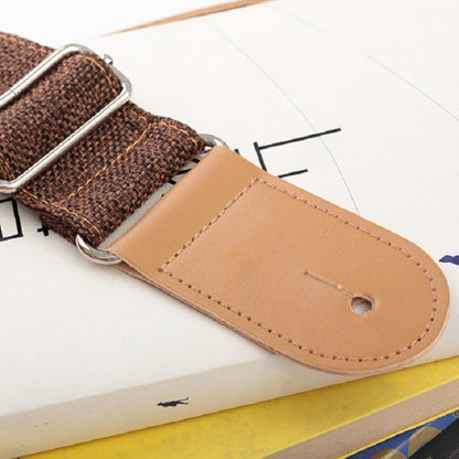 Cotton Linen Guitar Studs Strap Diagonal Shoulder Strap Musical Instrument Accessories(Brown) - String Instrument Accessories by buy2fix | Online Shopping UK | buy2fix