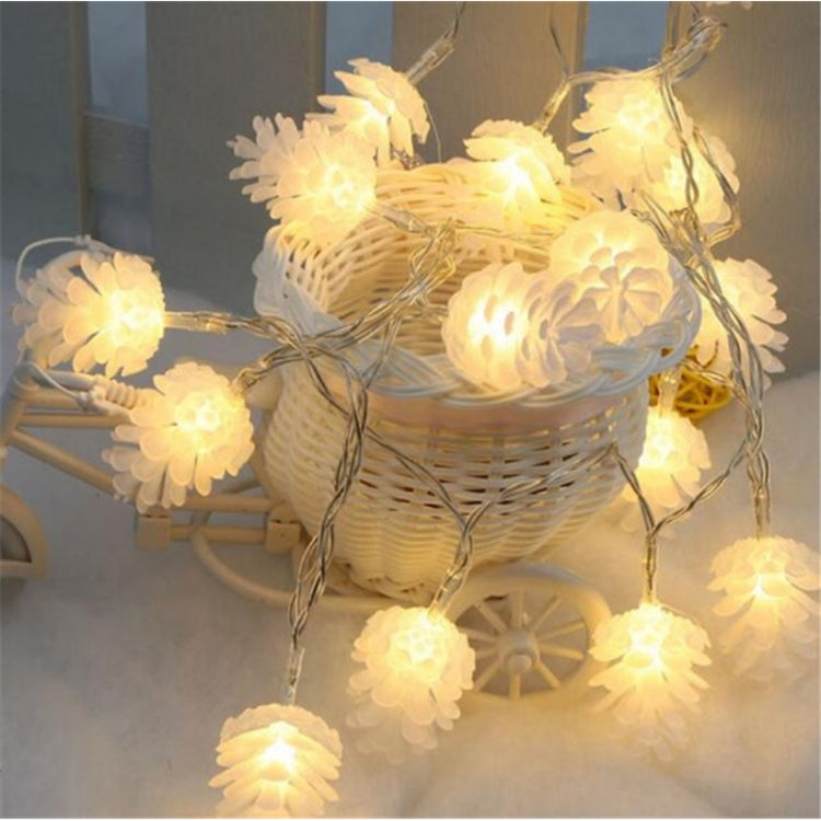 20 LEDs Solar Powered Pine Cone Outdoor Energy Saving Holiday Wedding Decoration String Light Garden Landscape Lamp(White Light) by buy2fix