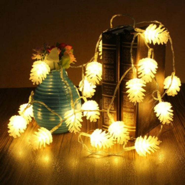 20 LEDs Solar Powered Pine Cone Outdoor Energy Saving Holiday Wedding Decoration String Light Garden Landscape Lamp(White Light) by buy2fix