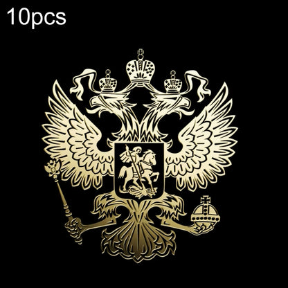 10 PCS PITREW Coat of Arms of Russia Emblem Nickel Metal Car Stickers Decals(Gold) by buy2fix