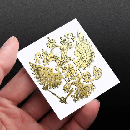 10 PCS PITREW Coat of Arms of Russia Emblem Nickel Metal Car Stickers Decals(Gold) by buy2fix