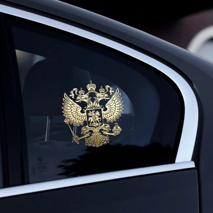 10 PCS PITREW Coat of Arms of Russia Emblem Nickel Metal Car Stickers Decals(Gold) by buy2fix