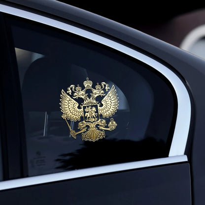 10 PCS PITREW Coat of Arms of Russia Emblem Nickel Metal Car Stickers Decals(Gold) by buy2fix