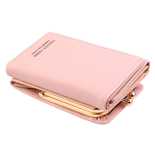 Short Wllet Lady Small Wallet Multi-Card Three Fold(Pink)