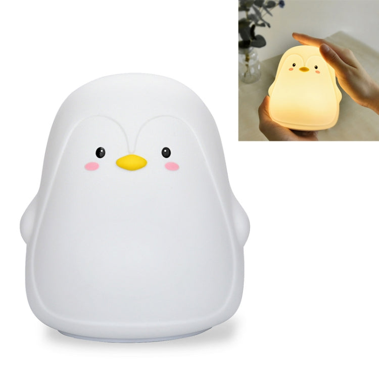 Penguin Silicone Pat Night Light Children Bedside Atmosphere Lamp(White) by buy2fix