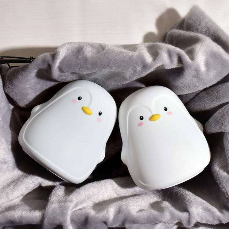 Penguin Silicone Pat Night Light Children Bedside Atmosphere Lamp(White) by buy2fix