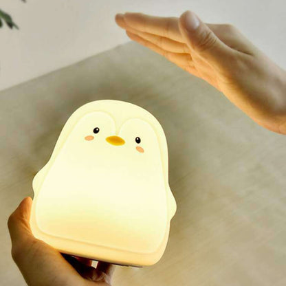 Penguin Silicone Pat Night Light Children Bedside Atmosphere Lamp(White) by buy2fix