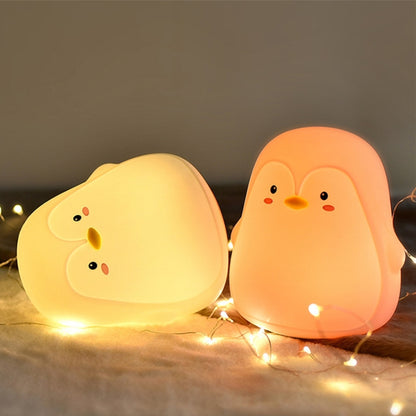 Penguin Silicone Pat Night Light Children Bedside Atmosphere Lamp(White) by buy2fix