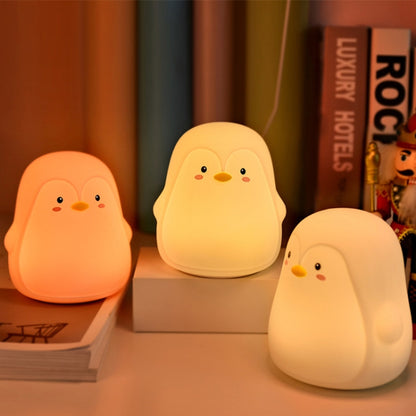 Penguin Silicone Pat Night Light Children Bedside Atmosphere Lamp(White) by buy2fix
