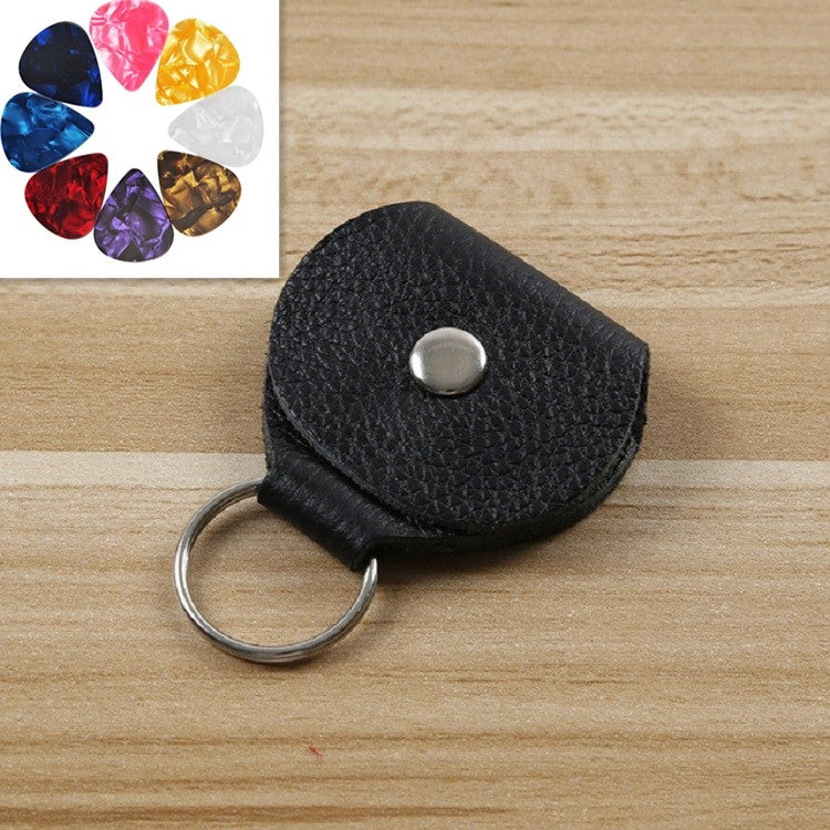 10 PCS Genuine Leather Guitar Pick Storage Bag with Key Ring, Color:Black - Storage Bags by buy2fix | Online Shopping UK | buy2fix