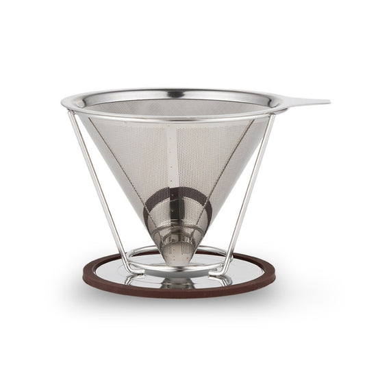 Stainless Steel Filter Cone Filter Cartridge Tea Coffee Free Paper Filter Cup(Silver) - Coffee Machine Parts by buy2fix | Online Shopping UK | buy2fix