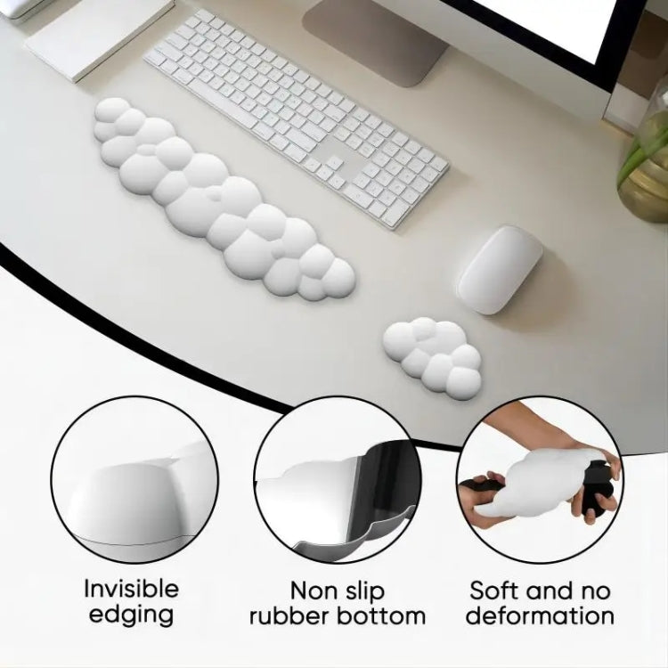 Cloud Wrist Rest Memory Foam Keyboard Pad Office Desktop Wrist Brace (White) by buy2fix