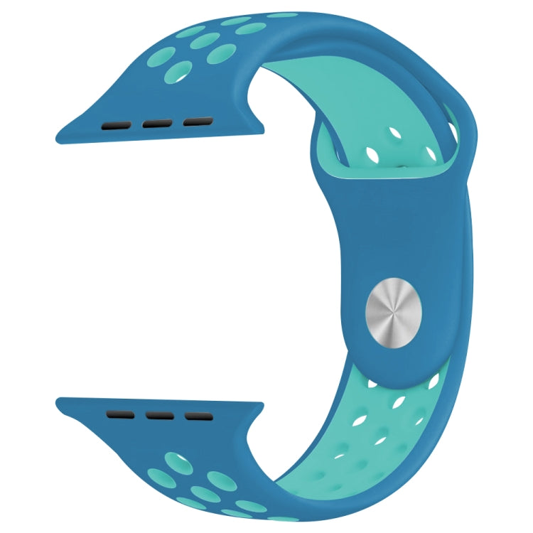 For Apple Watch Series 7 41mm / 6 & SE & 5 & 4 40mm / 3 & 2 & 1 38mm Fashionable Classical Silicone Sport Watch Band(Blue) by buy2fix