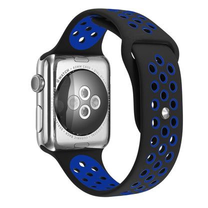 For Apple Watch Ultra 49mm&Watch Ultra 2 49mm / Series 10 46mm / 9&8&7 45mm / SE 3&SE 2&6&SE&5&4 44mm / 3&2&1 42mm Fashionable Classical Silicone Sport Watch Band (Dark Blue) by buy2fix