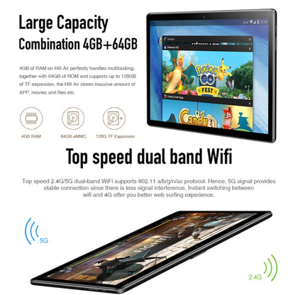 CHUWI Hi9 Air Phone Call Tablet PC, 10.1 inch, 4GB+64GB, Android 8.0, MTK (Helio X27) Deca Core up to 2.1GHz, Support OTG, FM, Bluetooth, Dual Band WiFi, Network: 4G(Black) - CHUWI by CHUWI | Online Shopping UK | buy2fix