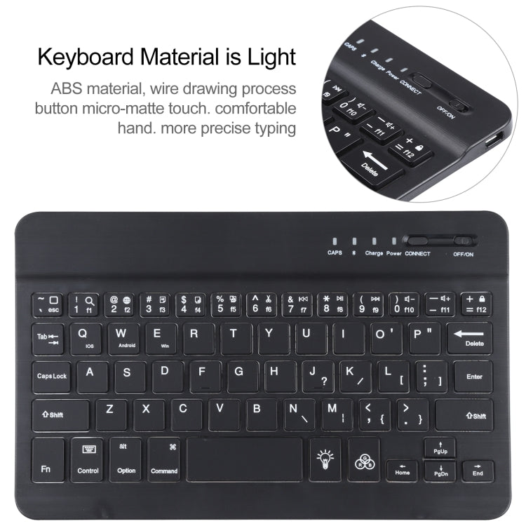 A06 Detachable Lambskin Texture Ultra-thin TPU Bluetooth Keyboard Leather Tablet Case with Stand For iPad mini 6 / mini 7 (Black) - For iPad mini by buy2fix | Online Shopping UK | buy2fix