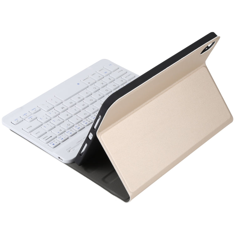 A06 Detachable Lambskin Texture Ultra-thin TPU Bluetooth Keyboard Leather Tablet Case with Stand For iPad mini 6 / mini 7 (Gold) - For iPad mini by buy2fix | Online Shopping UK | buy2fix