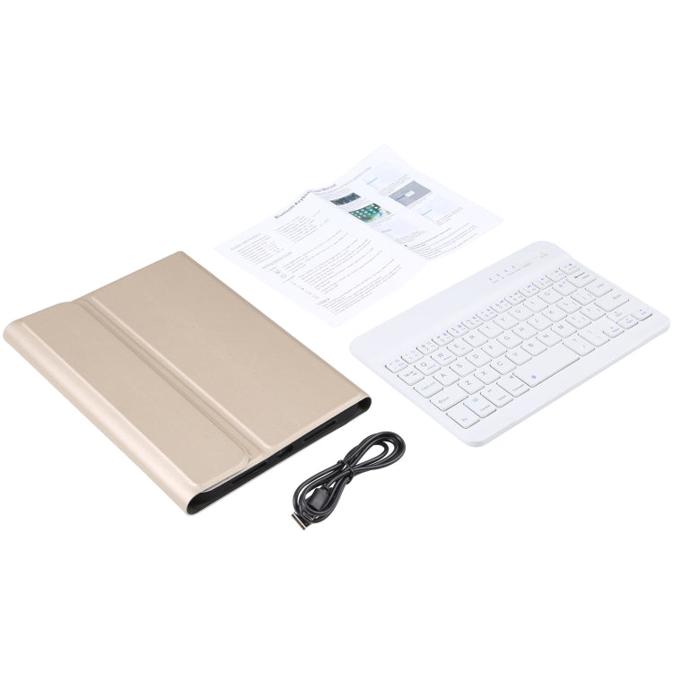 A06 Detachable Lambskin Texture Ultra-thin TPU Bluetooth Keyboard Leather Tablet Case with Stand For iPad mini 6 / mini 7 (Gold) - For iPad mini by buy2fix | Online Shopping UK | buy2fix