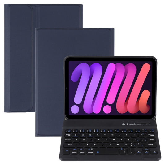 A06 Detachable Lambskin Texture Ultra-thin TPU Bluetooth Keyboard Leather Tablet Case with Stand For iPad mini 6 / mini 7 (Blue) - For iPad mini by buy2fix | Online Shopping UK | buy2fix