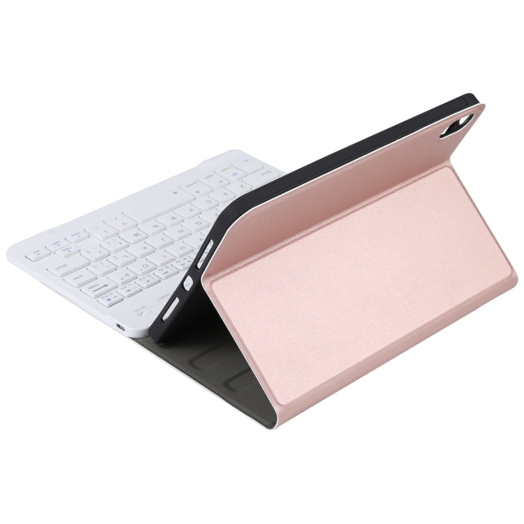 A06 Detachable Lambskin Texture Ultra-thin TPU Bluetooth Keyboard Leather Tablet Case with Stand For iPad mini 6 / mini 7 (Rose Gold) - For iPad mini by buy2fix | Online Shopping UK | buy2fix
