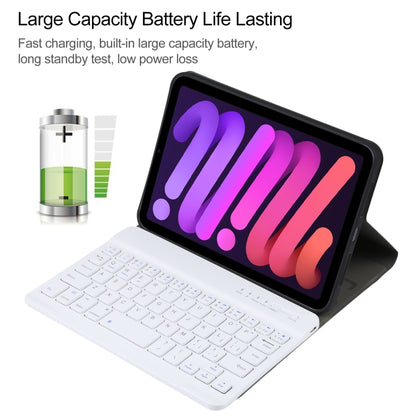 A06 Detachable Lambskin Texture Ultra-thin TPU Bluetooth Keyboard Leather Tablet Case with Stand For iPad mini 6 / mini 7 (Rose Gold) - For iPad mini by buy2fix | Online Shopping UK | buy2fix
