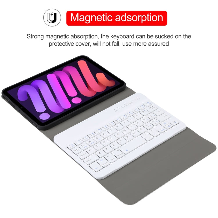 A06 Detachable Lambskin Texture Ultra-thin TPU Bluetooth Keyboard Leather Tablet Case with Stand For iPad mini 6 / mini 7 (Rose Gold) - For iPad mini by buy2fix | Online Shopping UK | buy2fix