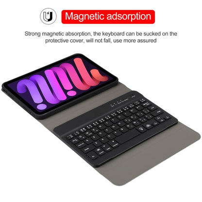 A06S Detachable Lambskin Texture Ultra-thin TPU Backlight Bluetooth Keyboard Leather Tablet Case with Stand For iPad mini 6 / mini 7 (Black) - For iPad mini by buy2fix | Online Shopping UK | buy2fix