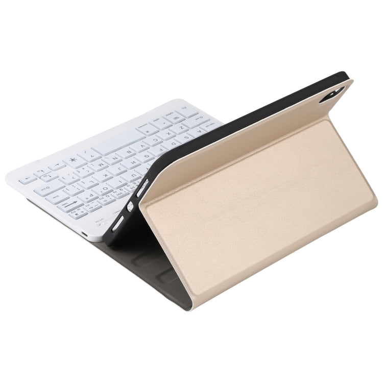 A06S Detachable Lambskin Texture Ultra-thin TPU Backlight Bluetooth Keyboard Leather Tablet Case with Stand For iPad mini 6 / mini 7 (Gold) by buy2fix