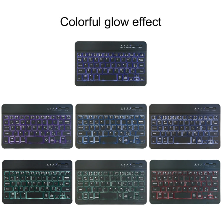 A06S Detachable Lambskin Texture Ultra-thin TPU Backlight Bluetooth Keyboard Leather Tablet Case with Stand For iPad mini 6 / mini 7 (Blue) - For iPad mini by buy2fix | Online Shopping UK | buy2fix