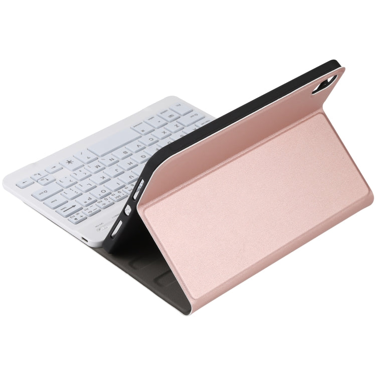 A06S Detachable Lambskin Texture Ultra-thin TPU Backlight Bluetooth Keyboard Leather Tablet Case with Stand For iPad mini 6 / mini 7(Rose Gold) - For iPad mini by buy2fix | Online Shopping UK | buy2fix