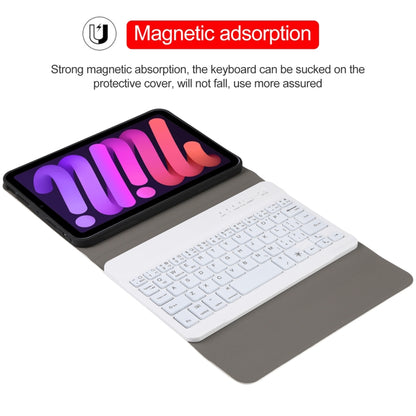 A06S Detachable Lambskin Texture Ultra-thin TPU Backlight Bluetooth Keyboard Leather Tablet Case with Stand For iPad mini 6 / mini 7(Rose Gold) - For iPad mini by buy2fix | Online Shopping UK | buy2fix
