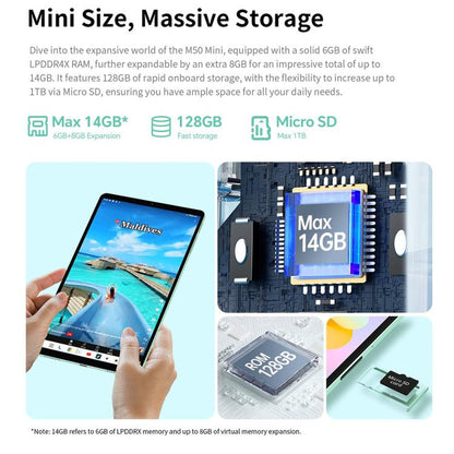 Teclast M50 Mini WiFi Tablet PC, 4GB+128GB, 8.7 inch Android 15 Unisoc T606 Octa Core - TECLAST by TECLAST | Online Shopping UK | buy2fix