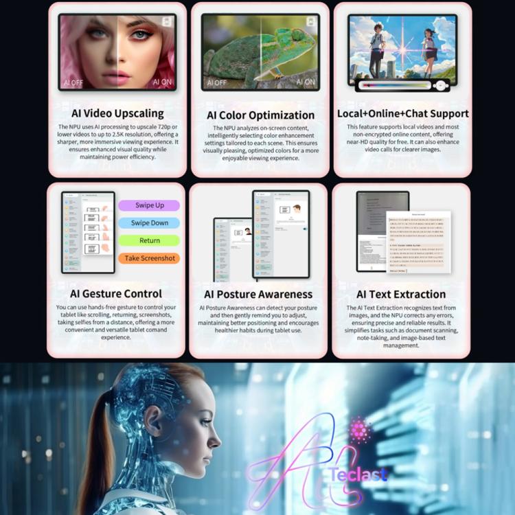 Teclast T60AI WiFi Tablet PC, 6GB+128GB, 12 inch Android 15 Allwinner A733 Octa Core with NPU - TECLAST by TECLAST | Online Shopping UK | buy2fix