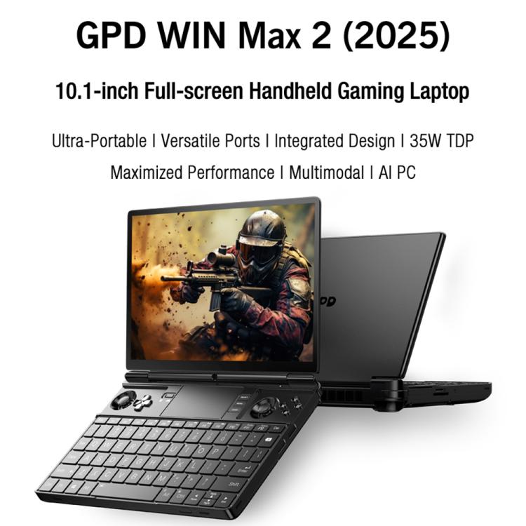 GPD WIN Max 2 2025 Handheld Gaming PC, 32GB+2TB, 10.1 inch Windows 11 Home  AMD Ryzen AI 9 HX 370, US Plug - Pocket Console by GPD | Online Shopping UK | buy2fix