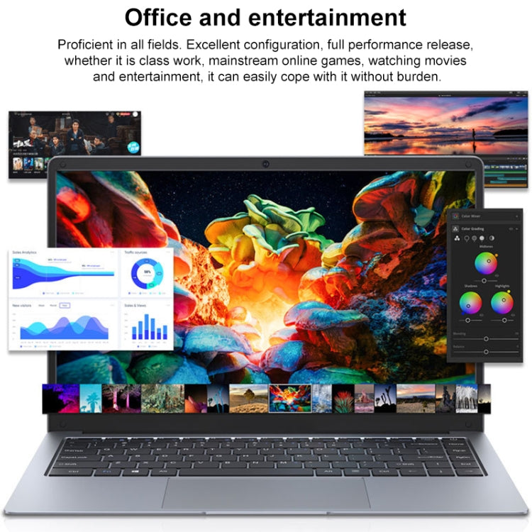 S07 14 inch Ultrathin Laptop, 6GB+512GB, Windows 11 Intel Celeron N3350 Dual Core, EU Plug (Silver Grey) - Others by buy2fix | Online Shopping UK | buy2fix