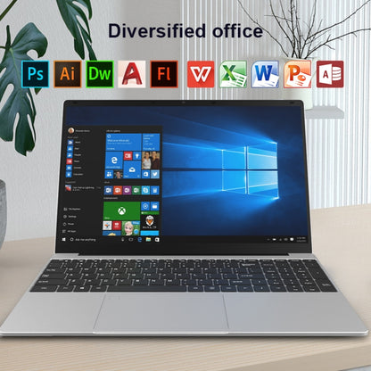 H15 15.6 inch Ultrathin Laptop, 16GB+128GB, Windows 11 Intel Processor N95 Quad Core, EU Plug (Silver) - Others by buy2fix | Online Shopping UK | buy2fix