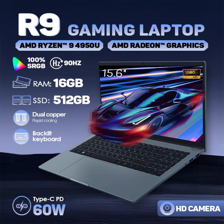 G16 Air 15.6 inch Gaming Laptop, 16GB+512GB, Windows 11 Pro AMD Ryzen 9 4950U Octa Core, US Plug - Others by buy2fix | Online Shopping UK | buy2fix