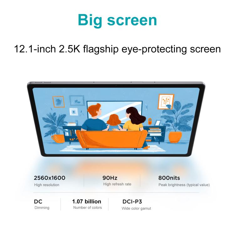 Lenovo Xiaoxin Pad 12.1 inch 2025 WiFi Tablet, 8GB+128GB, MediaTek Dimensity 6400 Octa Core,US Plug (Grey) - Lenovo by Lenovo | Online Shopping UK | buy2fix