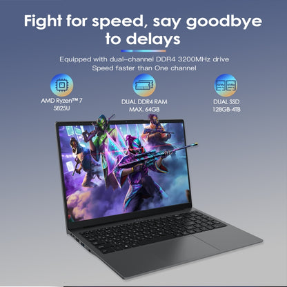GXMO G156 15.6 inch Laptop, 16GB+512GB, Windows 11 AMD Ryzen 7 5825U Octa Core, Support Fingerprint Unlock, US Plug - Others by GXMO | Online Shopping UK | buy2fix