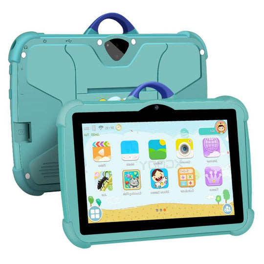 BDF C8 7 inch WiFi Kids Tablet PC with Silicone Case, 3GB+32GB, Android 13.0 MTK6735 Quad Core CPU, US Plug (Sky Blue)