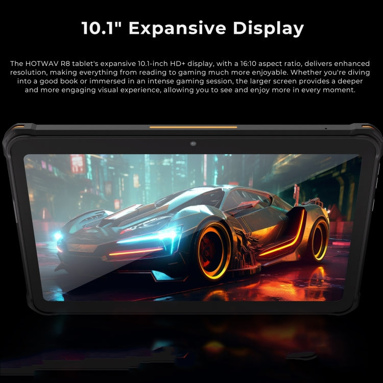 HOTWAV Tab R8 IP68/IP69K Rugged Tablet, 4GB+128GB, 10.1 inch Android 14 Unisoc T606 Octa Core 4G Network, Global Version with Google Play, EU Plug (Black+Orange) - Other by HOTWAV | Online Shopping UK | buy2fix